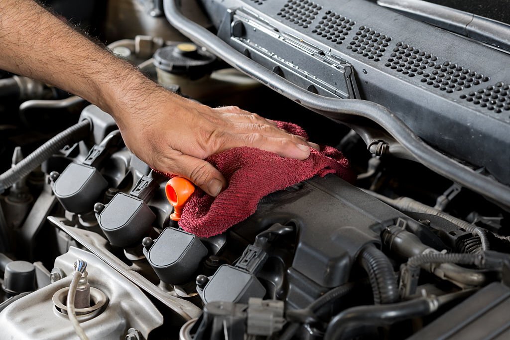 Cleaning car engine